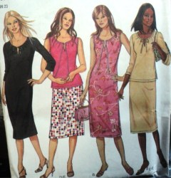 6058 NL STRETCH KNIT DRESS SLVS OR NOT,TOP,SKIRT PATTERN 8-18